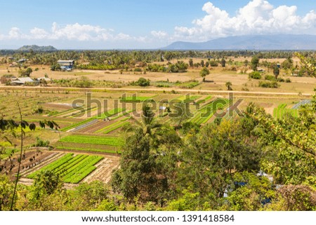 Fields near Phnom Chhngok Cave., located near Kampot, Cambodia.