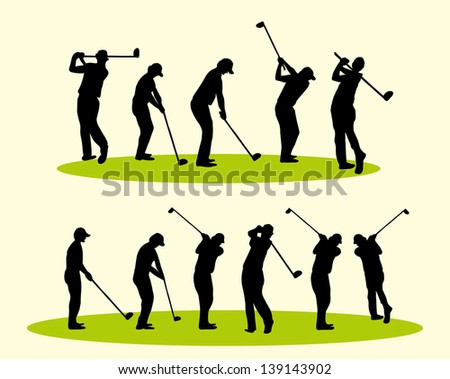 golf player vector art