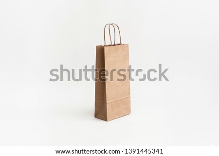 Paper kraft bag for wine side