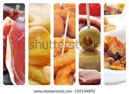 a collage of different pictures of different spanish tapas