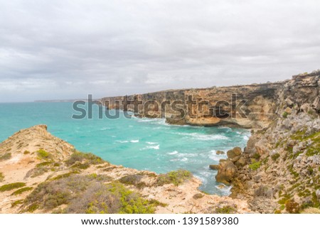 Sea cliffs in the desert of southern Australia
