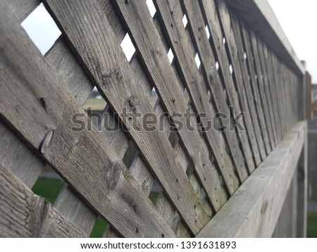 An architectural perspective photograph of decorative trellis on top of a fence
