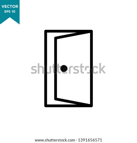 door icon in trendy flat design 