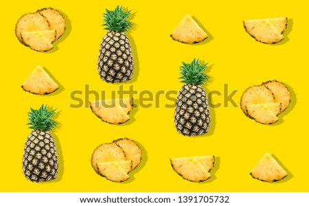 Creative layout made of pineapple. Flat lay. Food concept