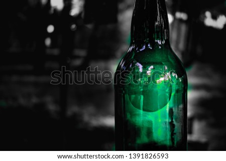 green light bottle design develop the feeling of that something is sweep under the nose.