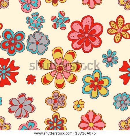 Seamless texture with flowers, Floral pattern