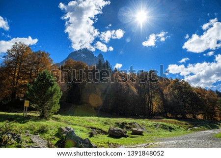 a view of the famous Pic du Midi Ossau in the French Pyrenees mountains