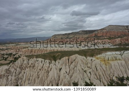 Cappedocia Turkey drone landscape rock formations