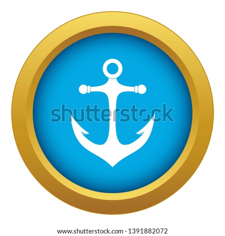 Anchor icon blue vector isolated on white background for any design