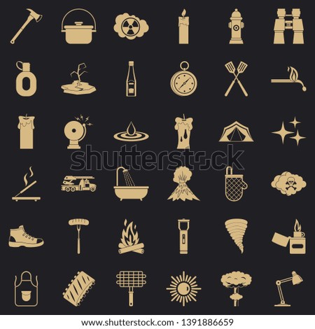 Hydrant icons set. Simple style of 36 hydrant vector icons for web for any design