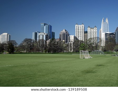 Atlanta skyline as seen from Piedmont Park