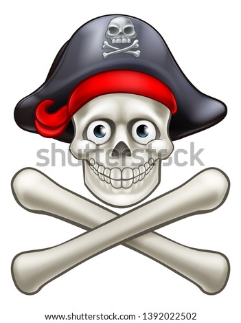 Skull and crossbones Pirate Jolly Roger cartoon character