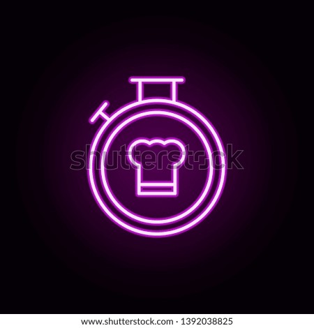 chronometer for cooking neon icon. Elements of food and drink set. Simple icon for websites, web design, mobile app, info graphics