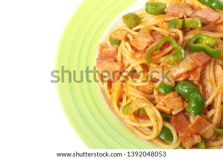 Spaghetti Napolitana with tomato sauce