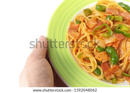 Spaghetti Napolitana with tomato sauce