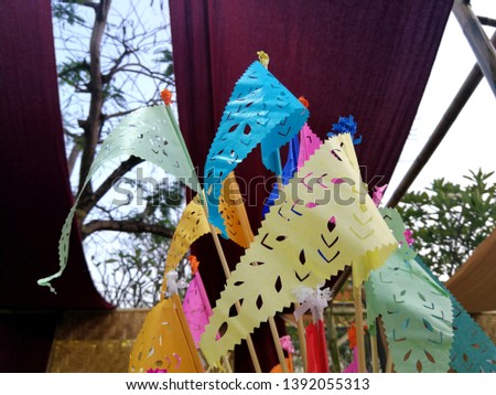 Paper that is cut into various shapes according to Lanna style, Thailand