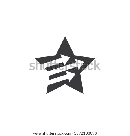 geometric star movement arrow simple logo vector