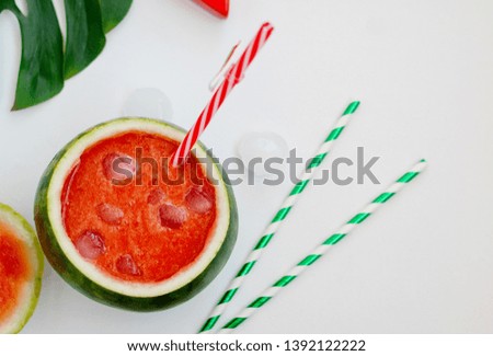 Watermelon smoothie in the watermelon