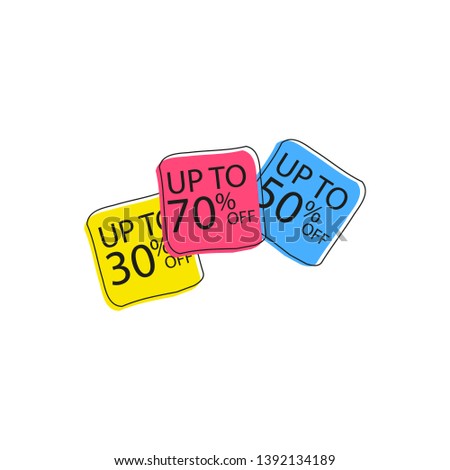 Offer tag set. Vector discount stickers. Collection stickers, price tags. Sale, free, new