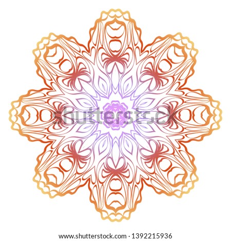 Floral mandala ornament. Vector illustration. Holiday decoration.