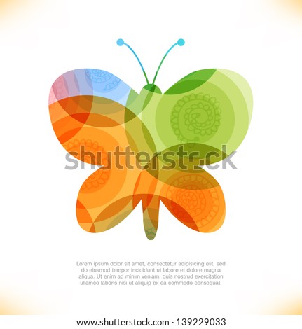Vector fantasy butterfly. Fairy shiny banner. Beauty element for gifts, cards, invitations