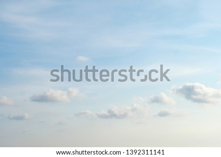 Blue sky background and white clouds, and copy space. Clearing day and Good weather in the morning 