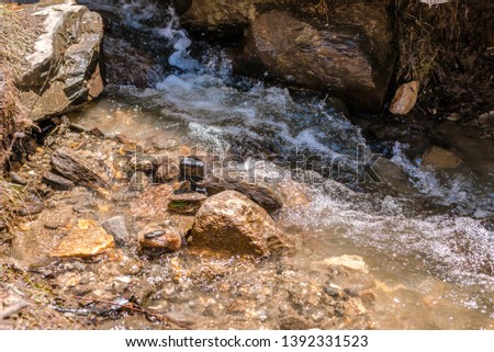 Photo of Action camera record timelapse of waterstream in himalayas