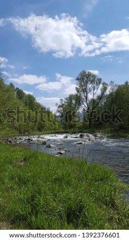 Calm nature with flowing´s river
