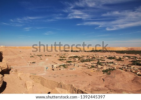 An oasis in the Sahara desert in the heart of Africa