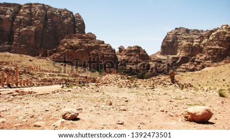 ruins of ancient city Petra, Jordan.