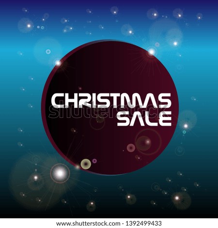 christmas sale, beautiful greeting card background or banner with space and star party theme