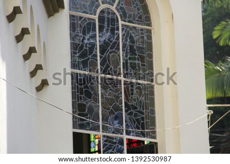 colored glass windows in churches