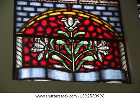 colored glass windows in churches