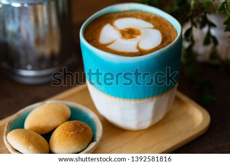 Backgrounds beautiful of Latte coffee.
