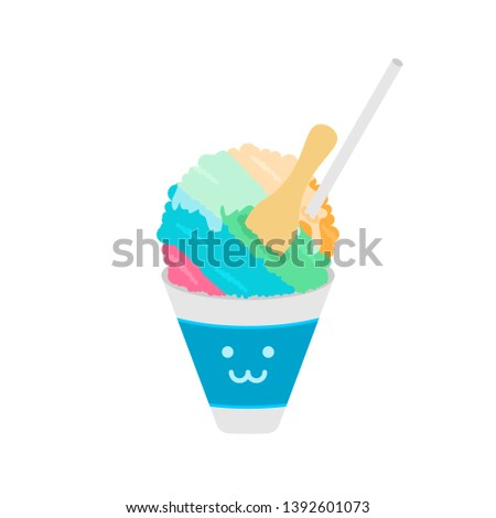 Cute shaved ice logo character.