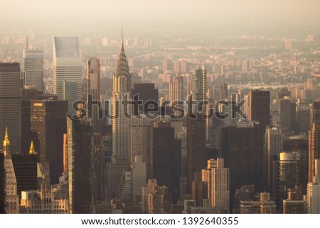 An image of Manhattan New York from above with high rise buildings