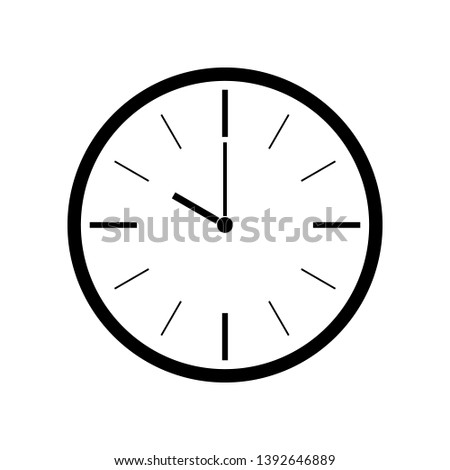 Vector black clock icon. Vector illustration.
