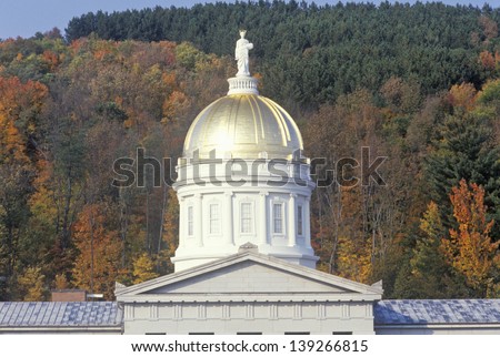 Dome of the State Capitol of Vermont in Montpelier, VT