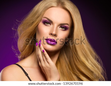 Blonde beautyhair woman beautiful hairstyle female model cosmetic portrait