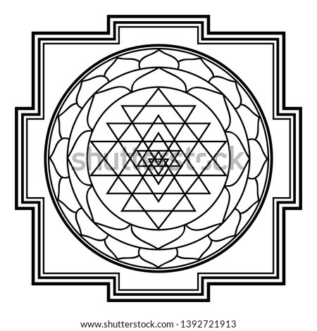 sriyantra mantra for power and joy of life Royalty-Free Stock Photo #1392721913