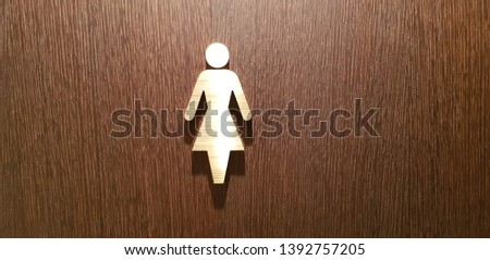 Woman icon on a WC door
