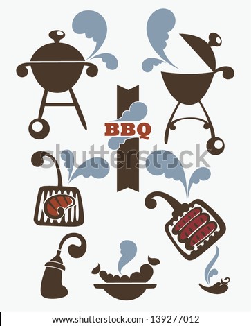 vector collection of BBQ signs, symbols and icons