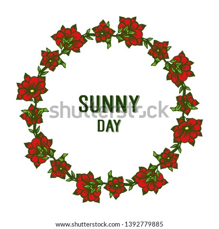 Vector illustration blossom flower frame with decoration sunny day