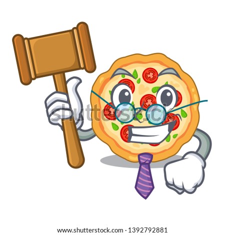 Judge margherita pizza in the mascot shape