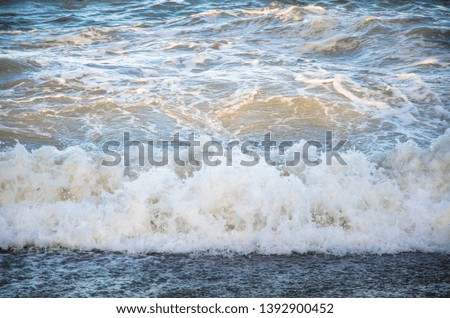 Seascape, view of beach and sea waves