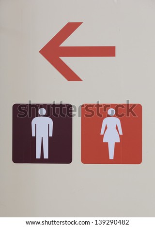 Sign of the restrooms