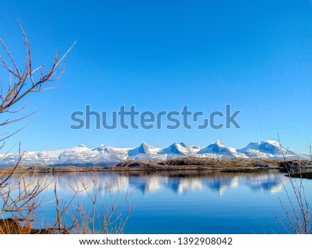 Mountain - Syv Søstre. Seven sisters. Picture is taken from Herøy in Helgeland, North of Norway