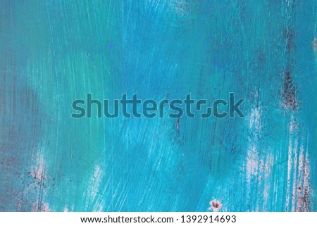 Turquoise - green background. Paint on board. Royalty-Free Stock Photo #1392914693