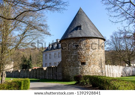 Burg Hardenberg Velber, Neviges, Germany Panorama, Medieval Castle