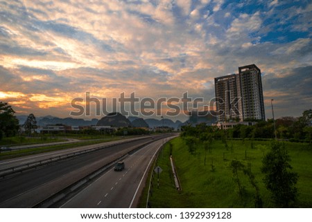 Aerial View Of "Ipoh City,Malaysia" During Sunrise.